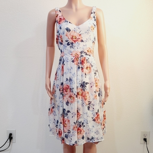 Torrid Floral Print Crinkled Chiffon Tank Dress Sz 2X - Picture 2 of 16